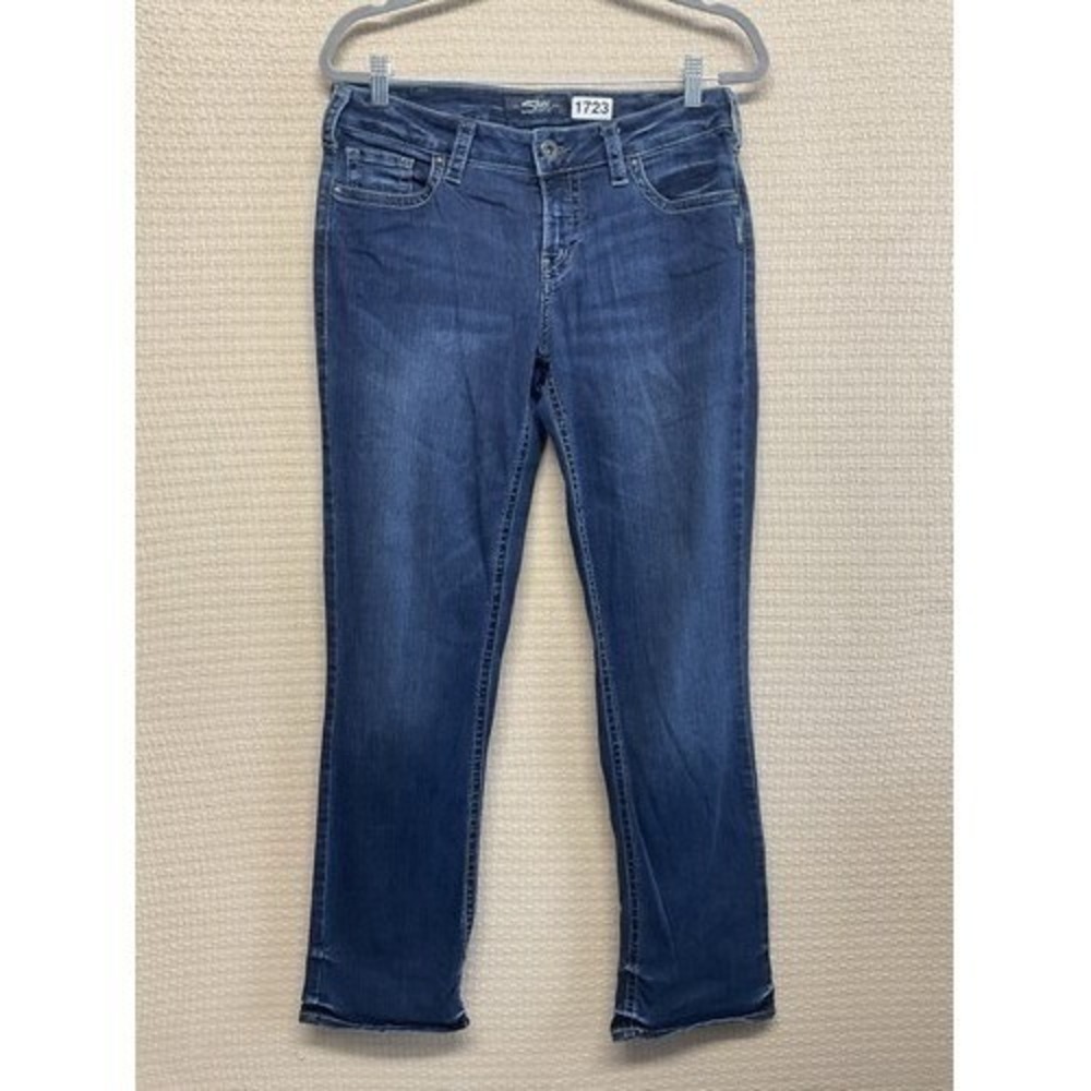 Silver Jeans Aiko Blue Mid Slim Bootcut Jeans Women 30x31 Mauritius Cotton Blend
